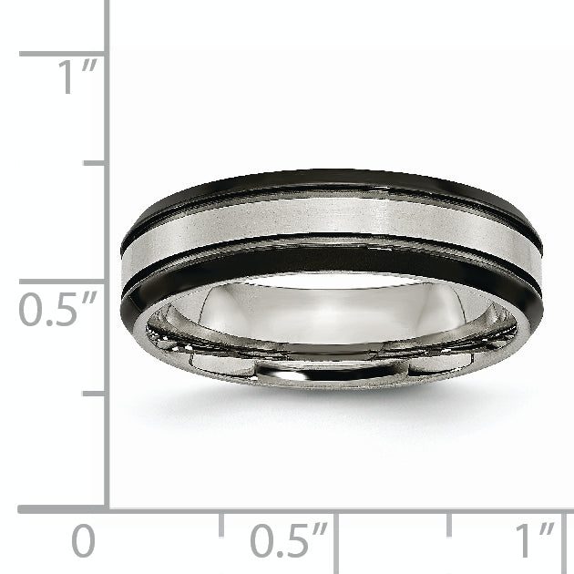 Titanium Unisex Wedding Band with Black Satin Finish