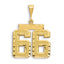 14K Gold Large Diamond-Cut Number 66 Charm in Brushed Finish