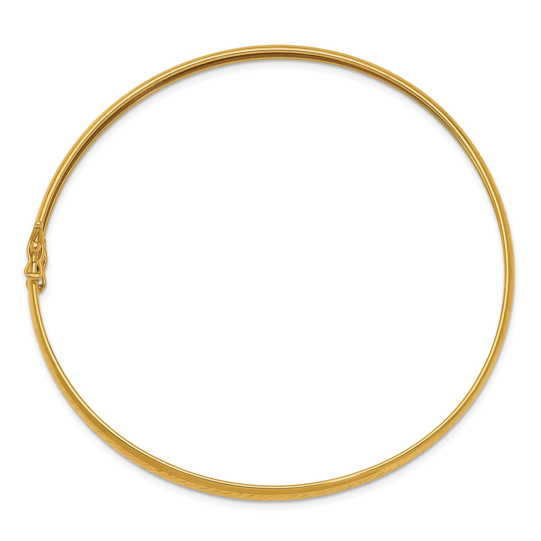 14K Yellow Gold Polished D/C Flexible Bangle Secondary image