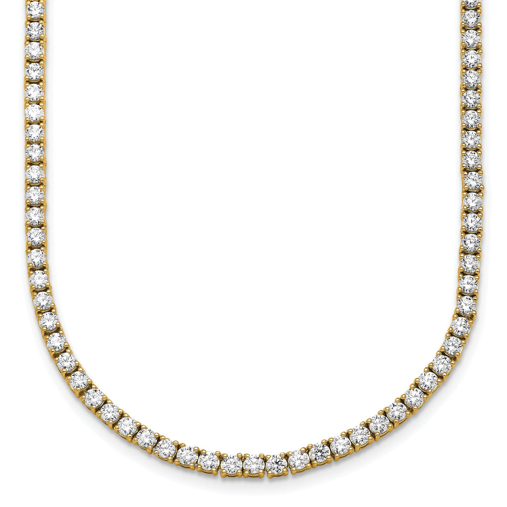 14k 12 carat Lab Grown Diamond VS/SI+ G+ Complete Round 24 inch Straight Tennis Necklace