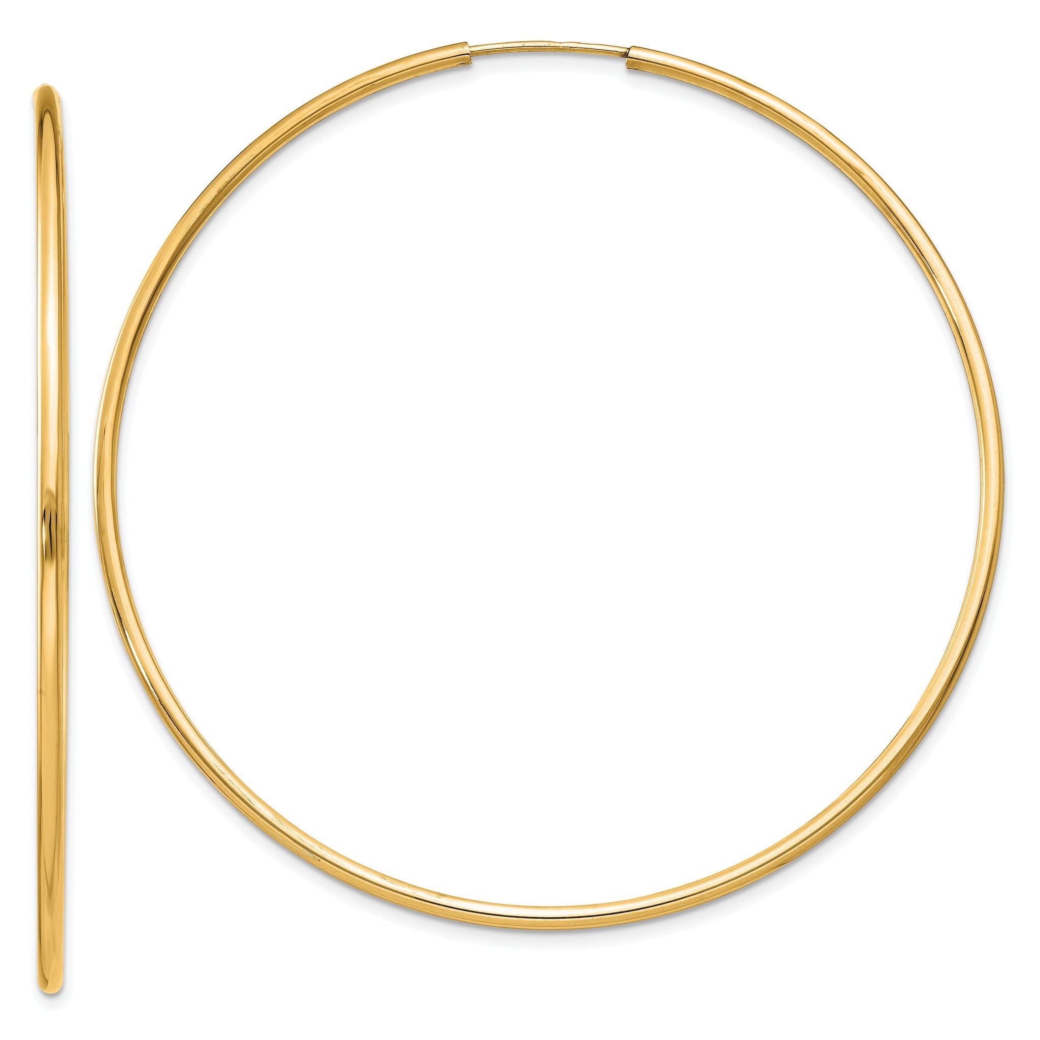 14k 1.5mm Polished Round Endless Hoop Earrings Main image