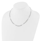 Sterling Silver Rhodium-plated Fancy CZ 18in Necklace