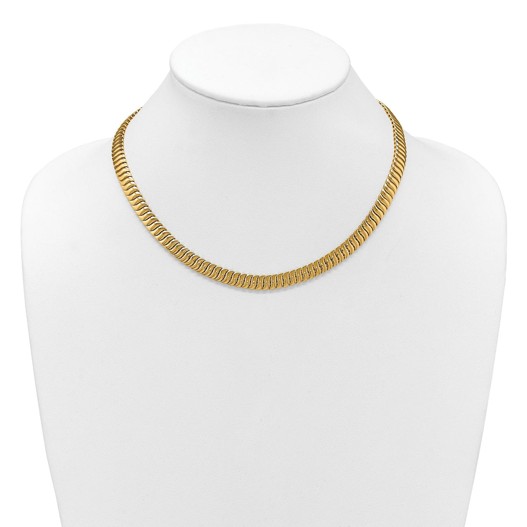 14K Polished Fancy Link Necklace