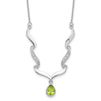 Sophia Jewelers Sterling Silver Peridot Topaz Necklace with 2in Extender