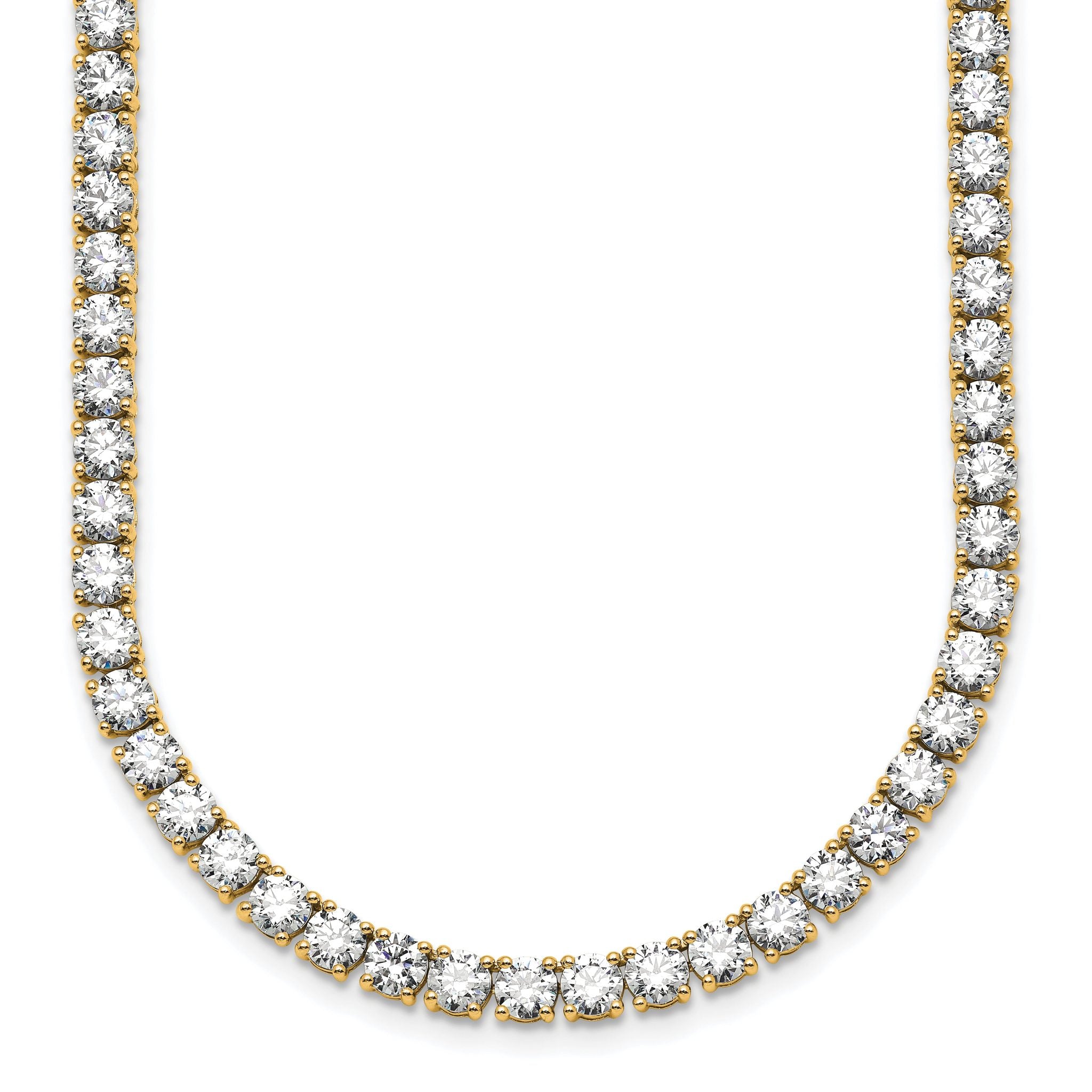 14k 36 carat Lab Grown Diamond VS+ F+ Complete Round 24 inch Straight Tennis Necklace Main image