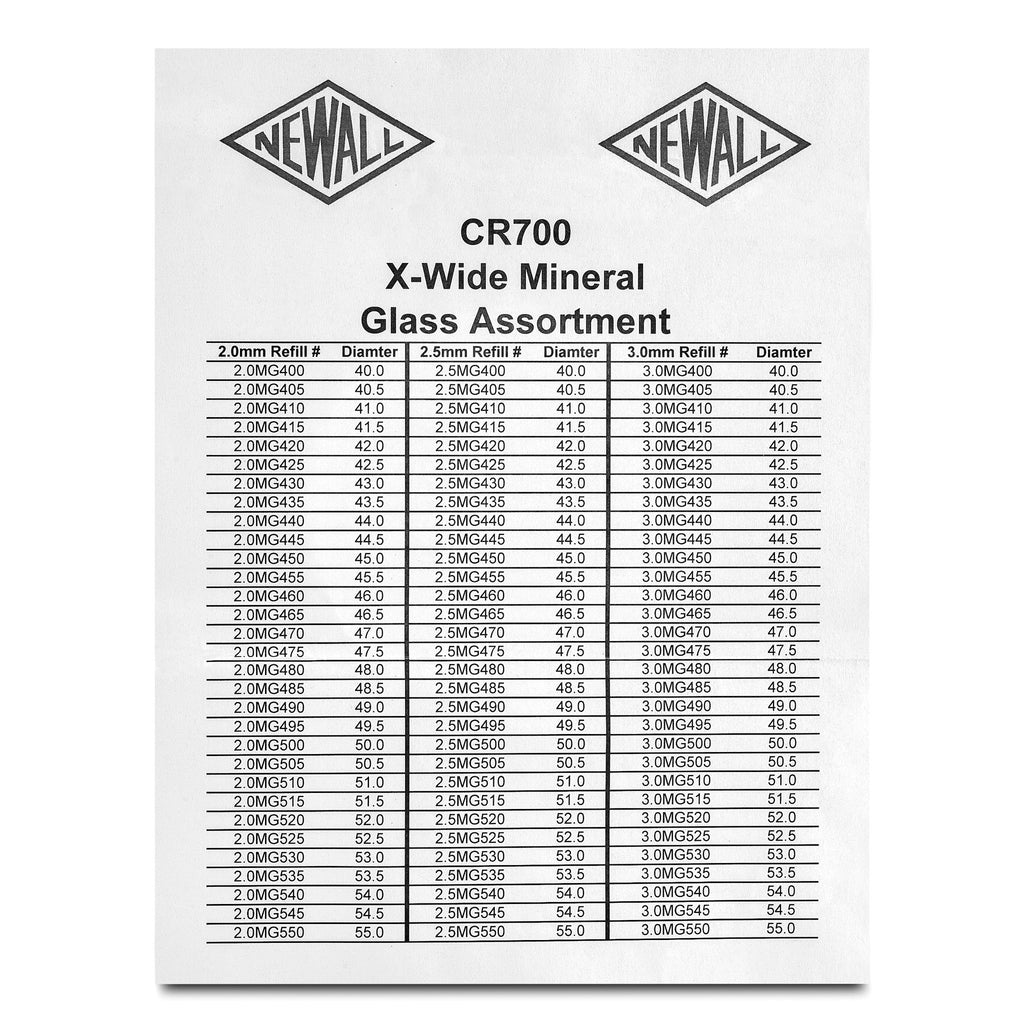 93-piece 2.0/2.5/3.0mm Extra-Wide Mineral Crystal Assortment