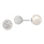 Majestik 925 Sterling Silver Rhodium-Plated Shell Pearl CZ Earrings