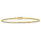 Diamond-Cut Rope Chain Anklet in 10K Yellow Gold, 1.5mm