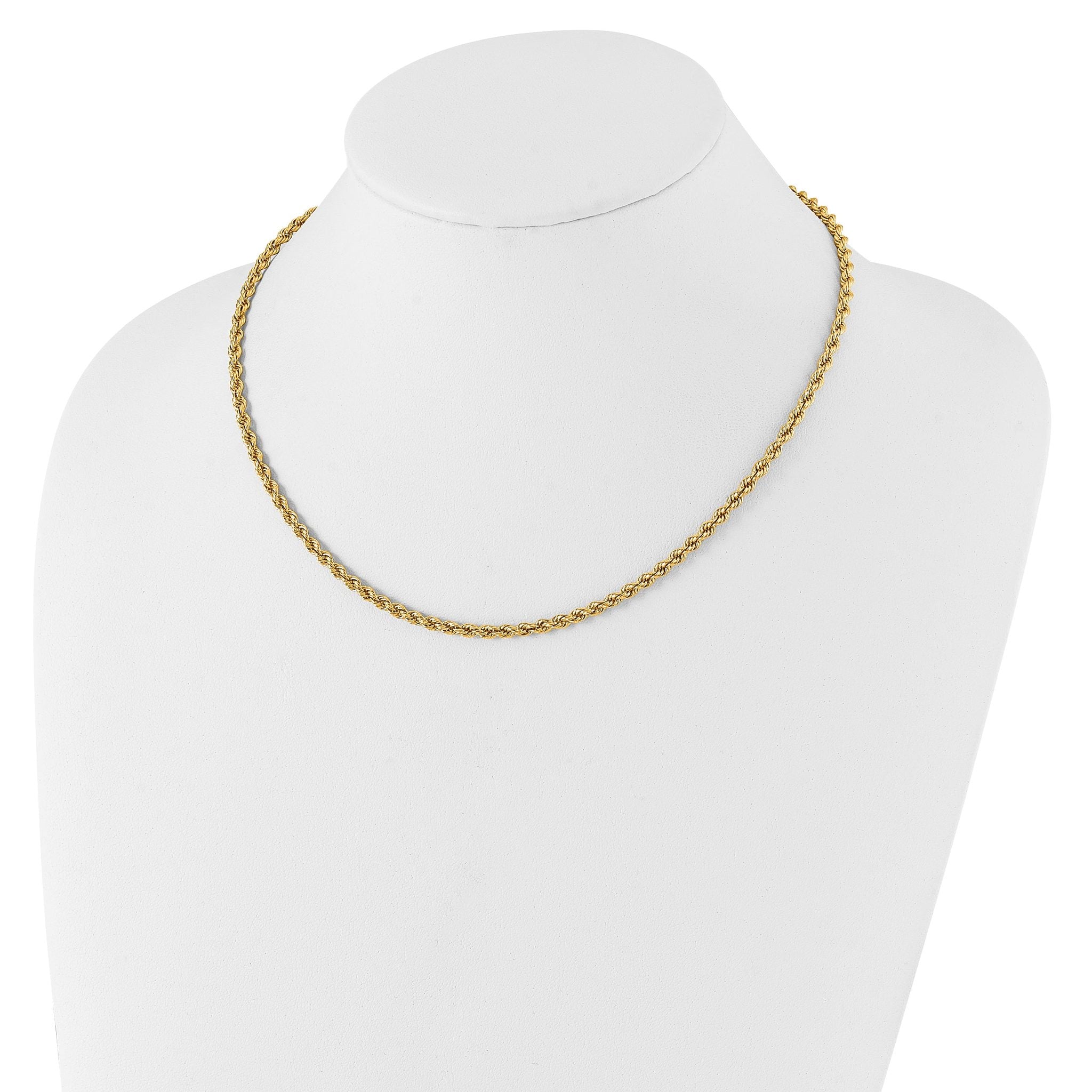 Kelly Waters Gold-plated 3mm Diamond Cut French Rope 18 inch Chain Secondary image