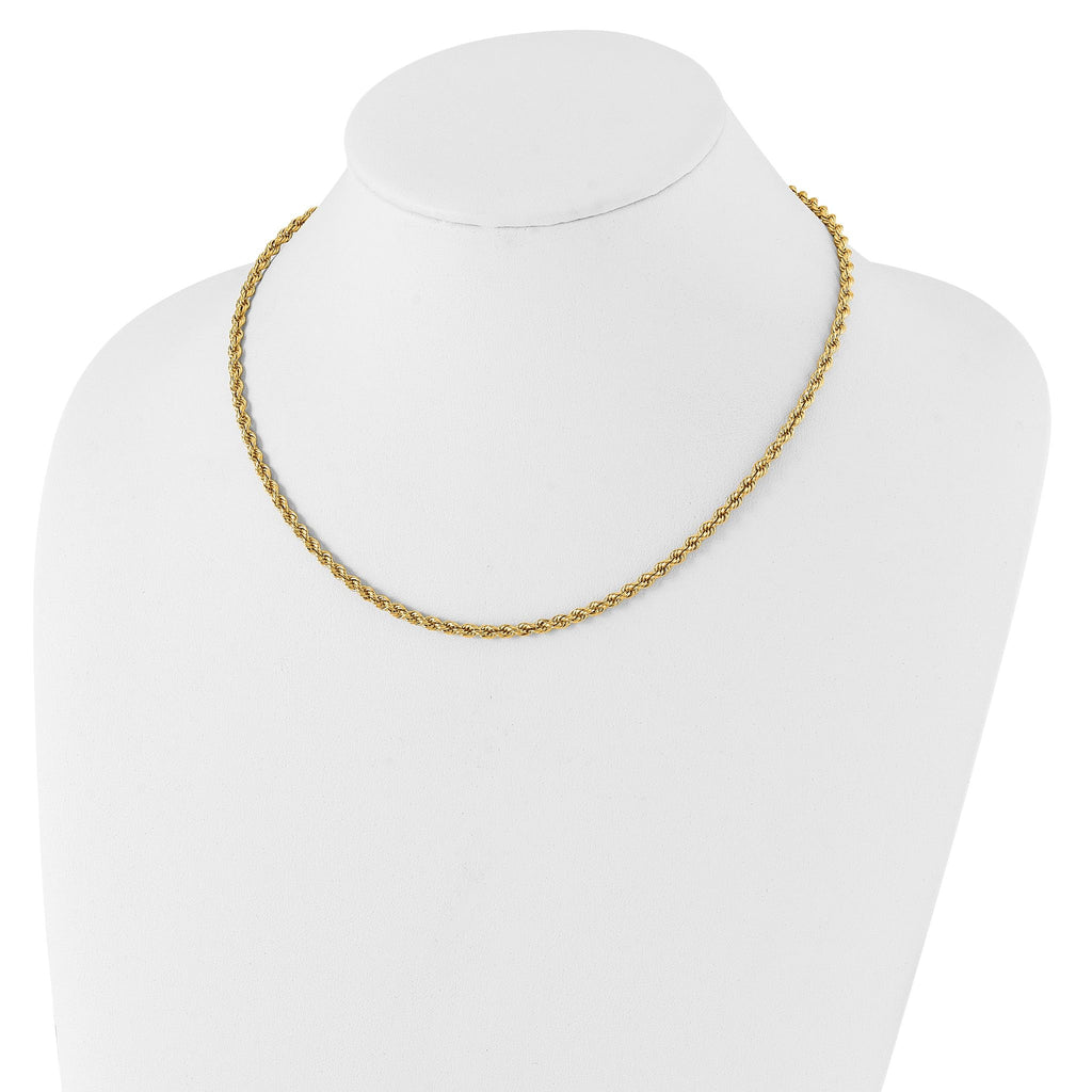 Kelly Waters Gold-plated 3mm Diamond Cut French Rope 18 inch Chain