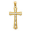 14K Gold Diamond-Cut Satin Cross Pendant Elegant Solid Design