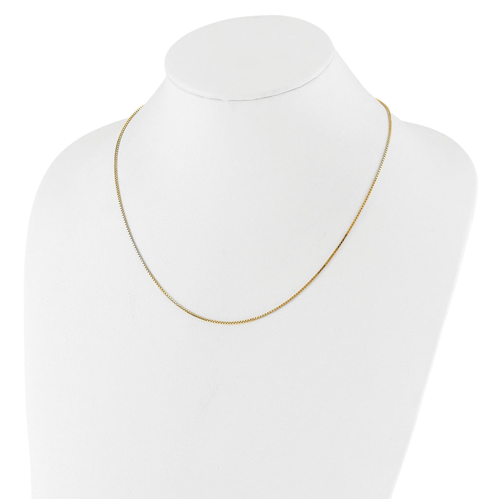 Sterling Silver Gold-plated Adjustable 1.15mm Box Chain