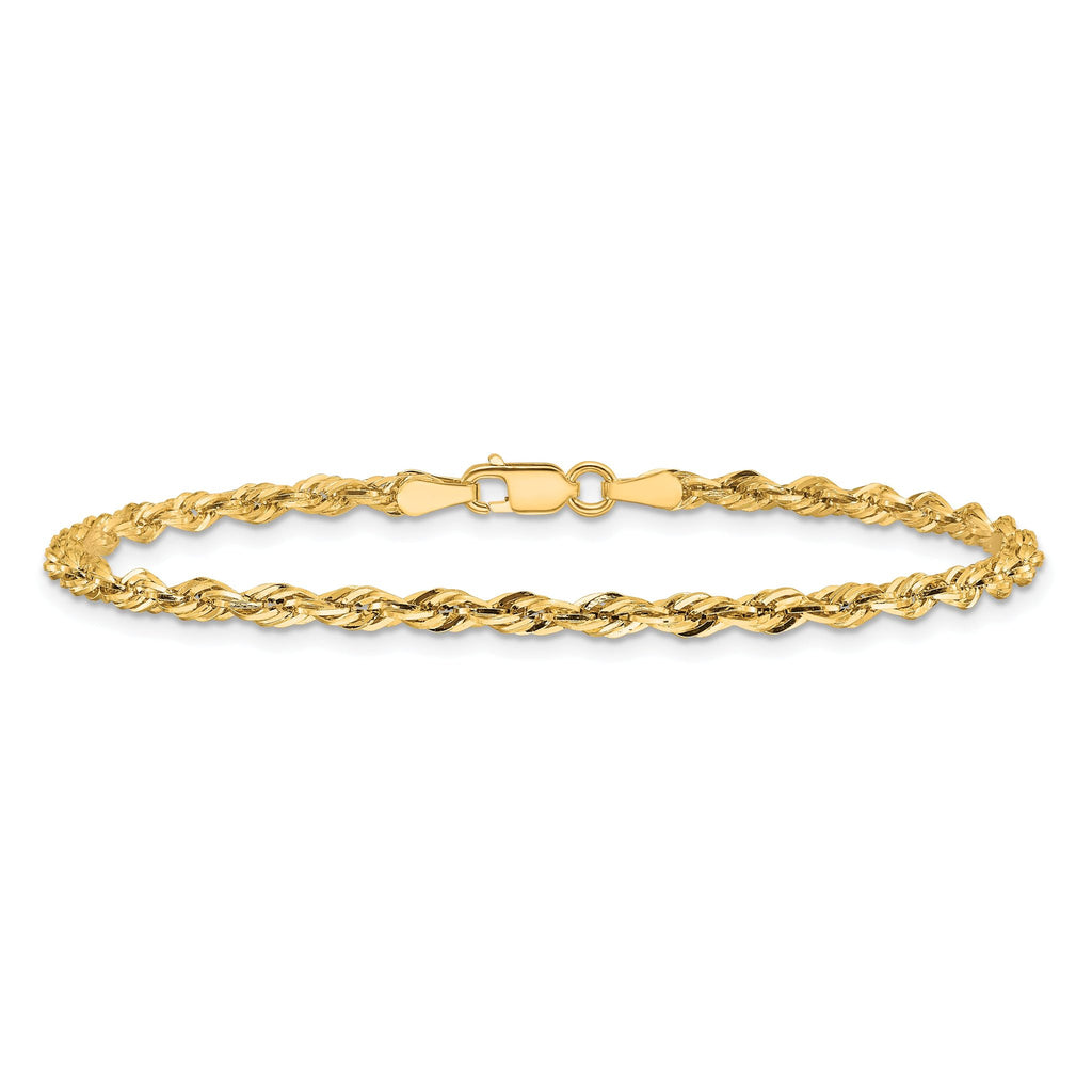 Semi-Solid Rope Chain in 10K Yellow Gold, 2.8mm