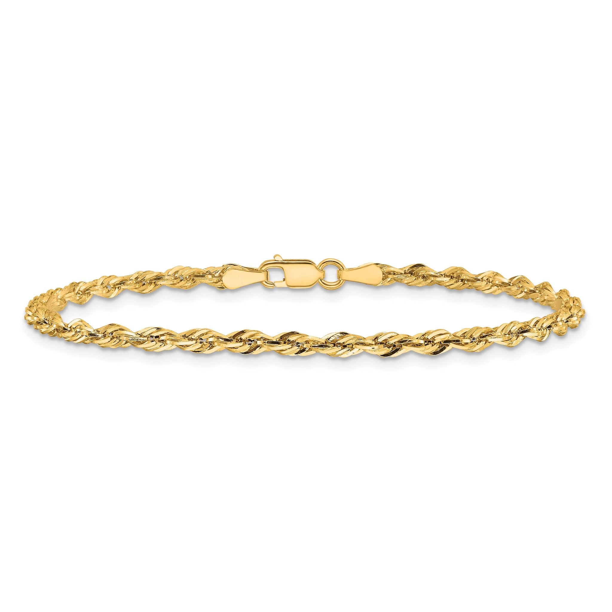 Semi-Solid Rope Chain in 10K Yellow Gold, 2.8mm