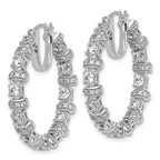 14k White Gold 4 carat Lab Grown Diamond VS+ F+ Complete Fashion Hoop Earrings