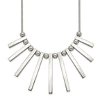 Chisel Stainless Steel Polished Bars and Beads on a 15.75 inch Snake Chain with a 1 inch Extension Necklace