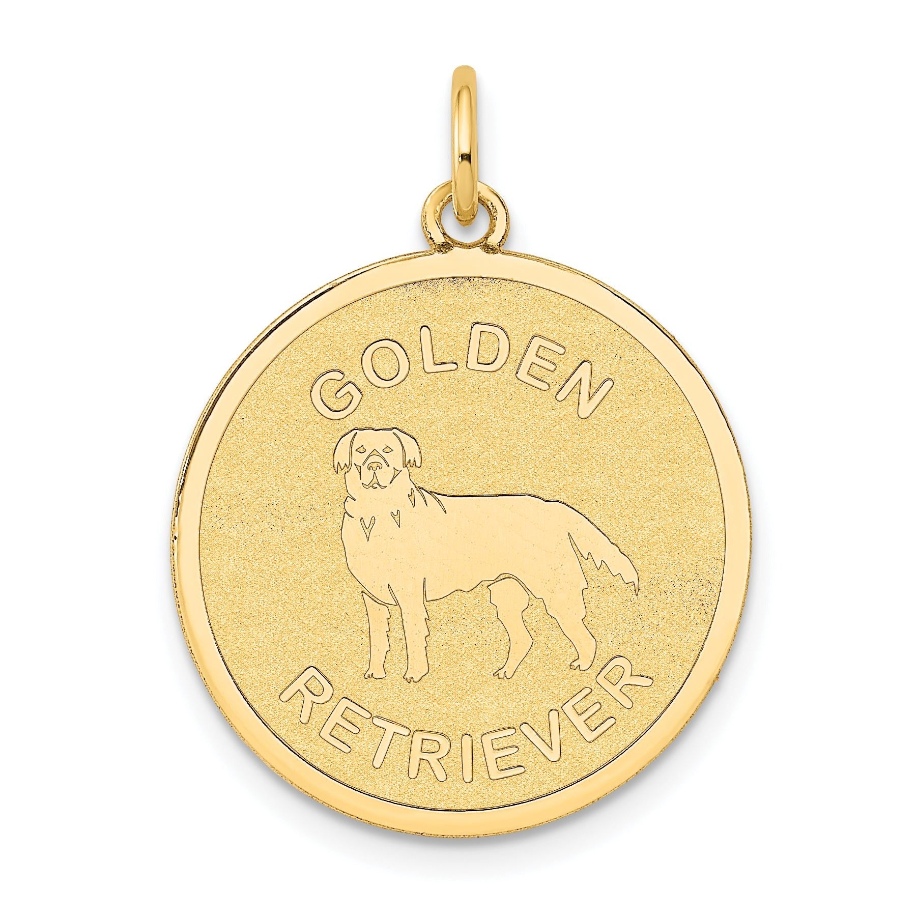 14K Golden Retriever Disc Charm Main image