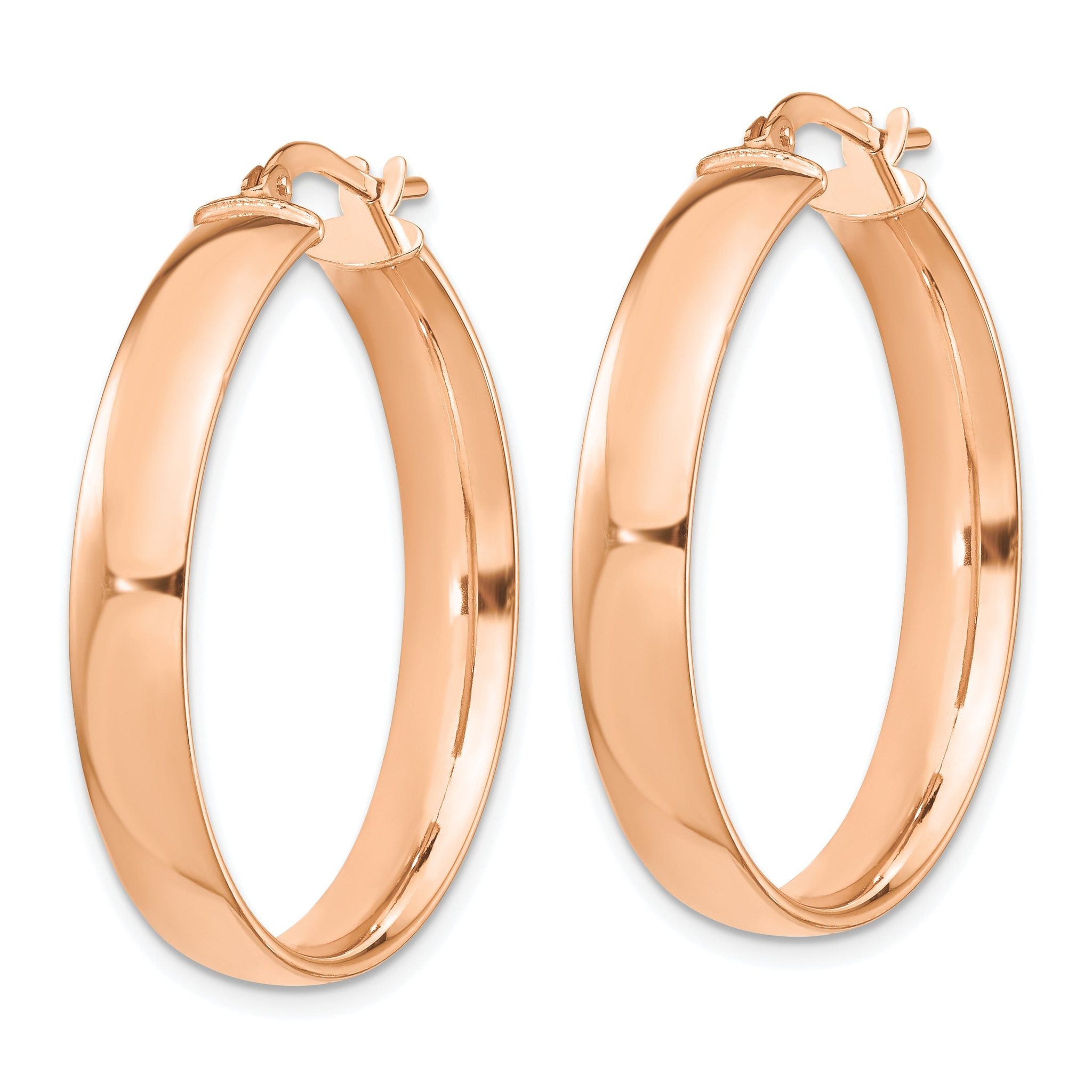 14k Rose Gold High Polished 5mm Hoop Earrings