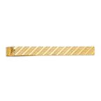 14K Gold Men's Polished Textured Tie Bar Elegant Design