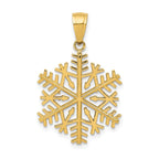 14K Gold Snowflake Pendant with Polished Finish Elegant Charm