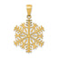 14K Gold Snowflake Pendant with Polished Finish Elegant Charm