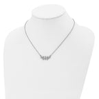 Stainless Steel Brushed and Polished Multi Cross 17.5in Necklace