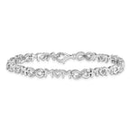 Sterling Silver Rhodium-plated Heart Mom Infinity Diamond Bracelet