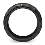Edward Mirell Black Ti Polished Faceted Edges 8mm Ring