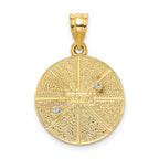 14K Two-Tone Gold Star of David Charm with Satin Finish