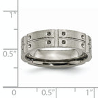 Grooved Wedding Band in Titanium, 6mm