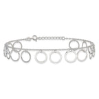Sterling Silver Dangle Circles Anklet