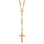 14K Gold Unisex Diamond-Cut Beaded Rosary Necklace 24-Inch