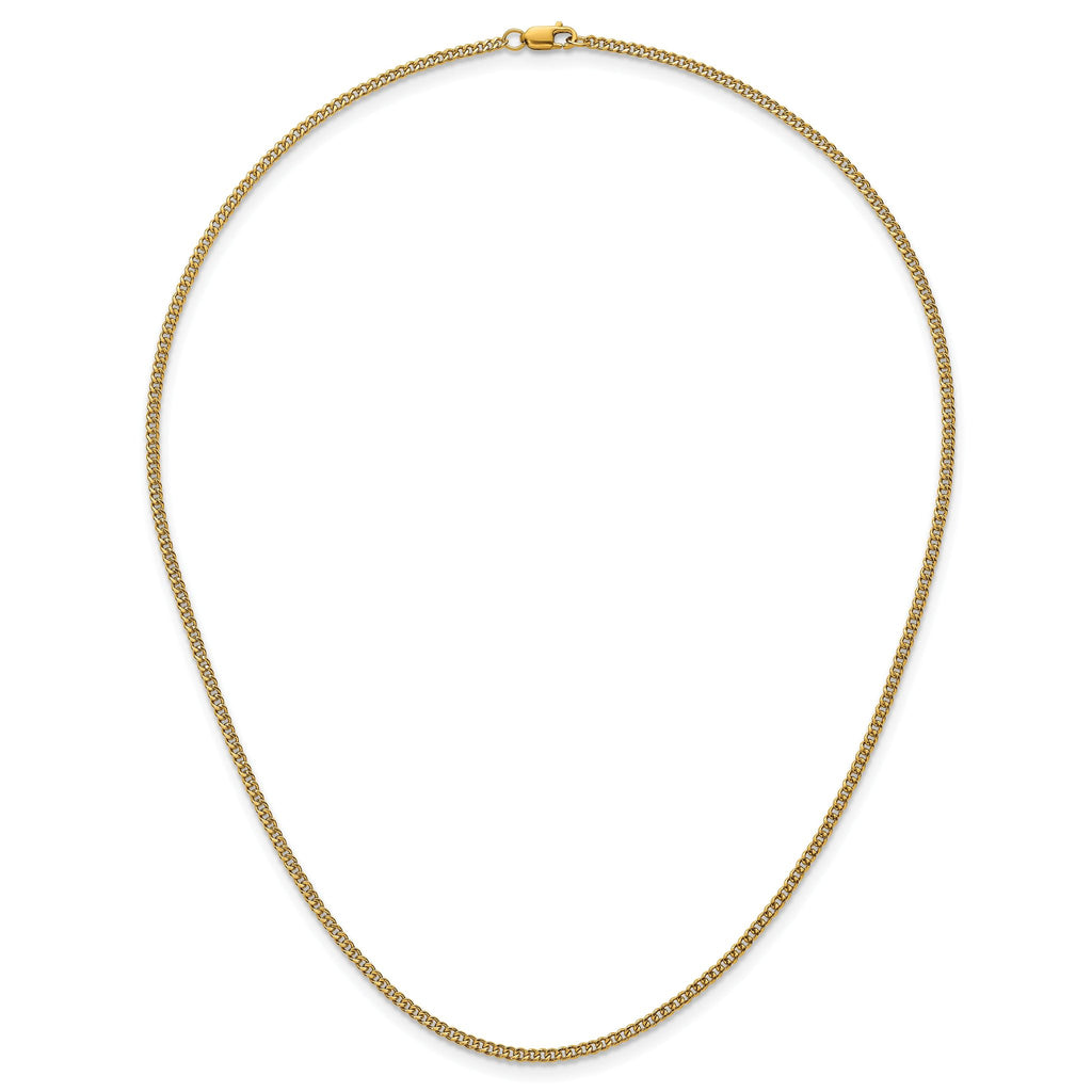 Curb Chain Necklace in 14/20 Gold-Filled Yellow Gold, 2mm