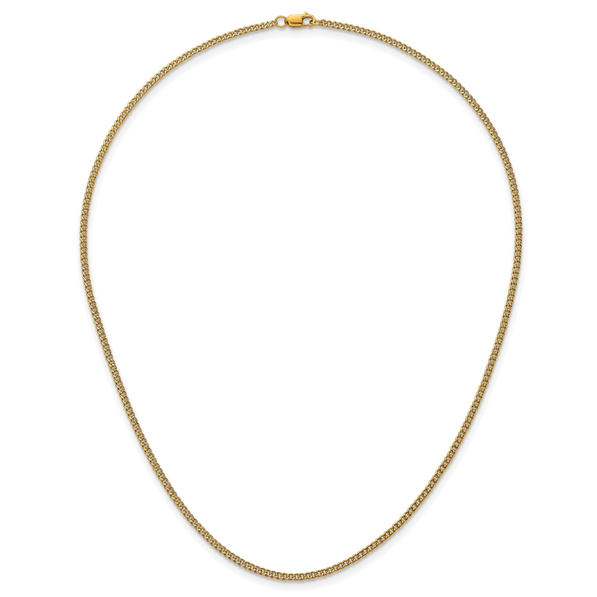 Curb Chain Necklace in 14/20 Gold-Filled Yellow Gold, 2mm