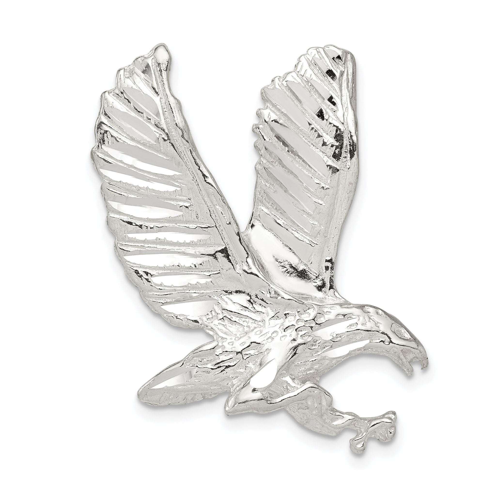 Sterling Silver 925 Men's Eagle Charm with Anti-Tarnish Solid Cast Design