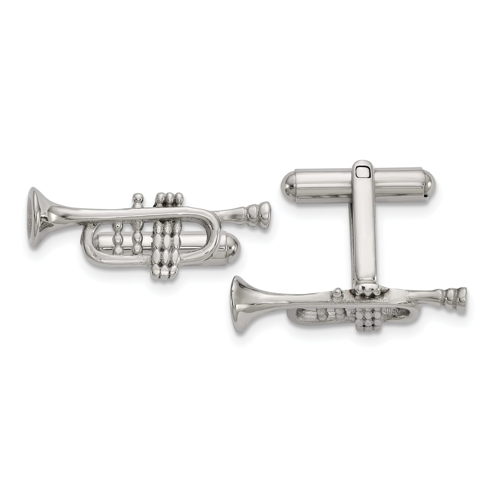 Stainless Steel Polished Trumpet Cuff Links Main image