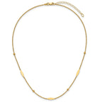 14K Polished Oval Disk Station w/2in ext. Necklace