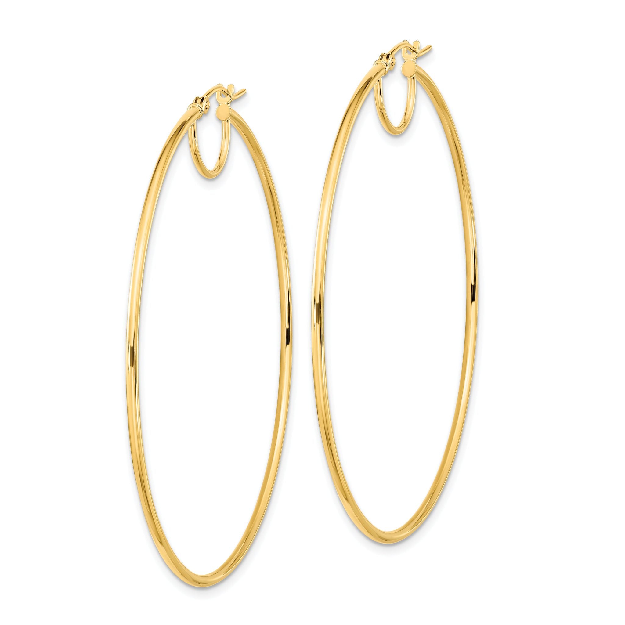 14K Polished Fancy Hoop Earrings Secondary image