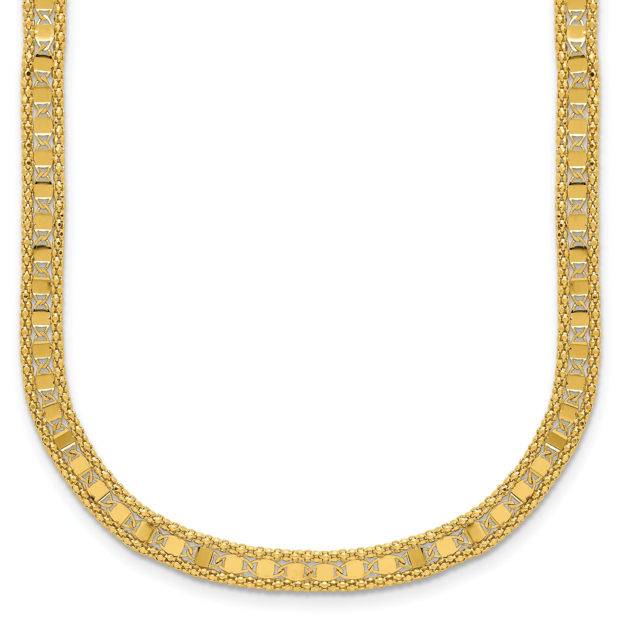 14K Polished and Textured Fancy Necklace Main image