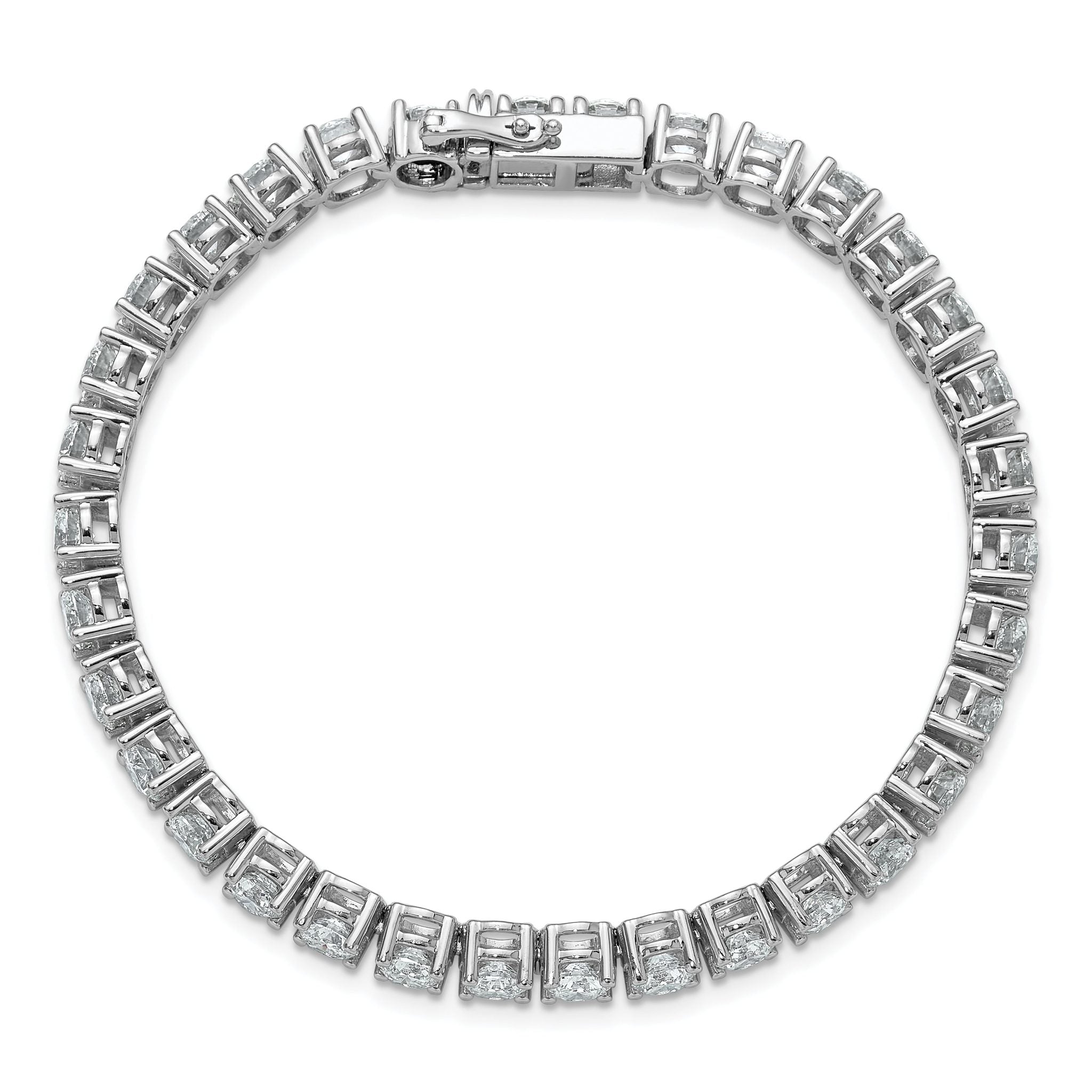14k White Gold  11 1/8 carat Lab Grown Diamond VS+ F+ Complete Tennis Bracelet