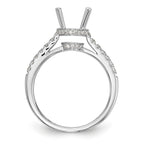 14K White Gold (Holds 1.5 carat (7.50mm) Round Center) 1/3 carat Diamond Semi-Mount Engagement Ring