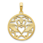 14k Claddagh Circle Pendant