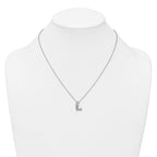 14k White Gold 1/2 carat Lab Grown Diamond VS+ F+ Complete Letter L 18 inch Initial Necklace