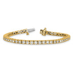 14k Complete 4.65 carat Round A Diamond 4-prong 7 inch Tennis Bracelet