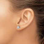 Stainless Steel Polished Cubic Zirconia Stud Earrings