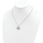 Sterling Silver 12K Gold Heart Horse Necklace with Rhodium Plating
