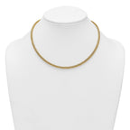 14k Polished and Diamond-cut Round Woven Wire 17 inch Necklace