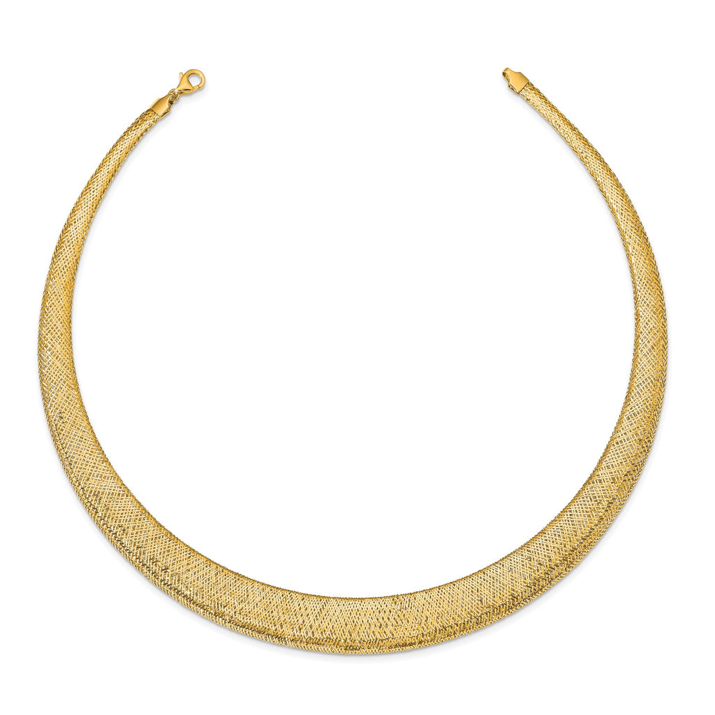 14k Polished/Textured Stretch Necklace