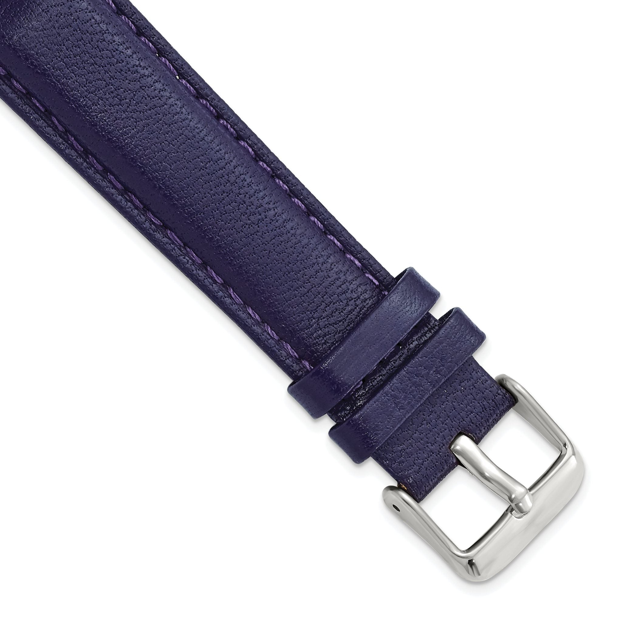 Navy Glove Leather Watch Band with Panerai-Style Buckle, 19mm