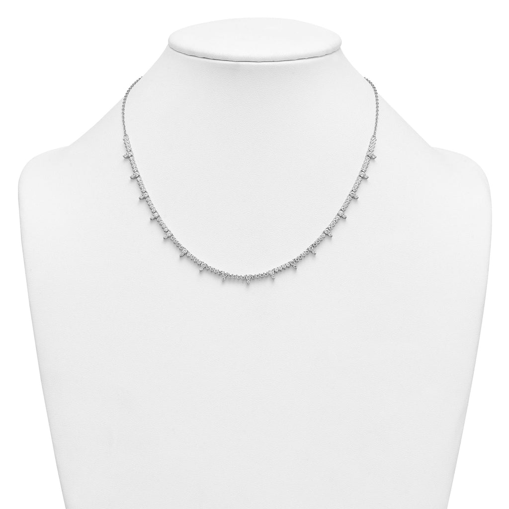 14k White Gold 4 carat Lab Grown Diamond VS+ F+ Complete 18 inch Fashion Tennis Necklace